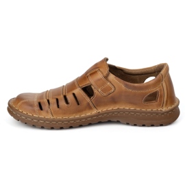 Joker Chaussures masculines Openwork 501J brun clair 1