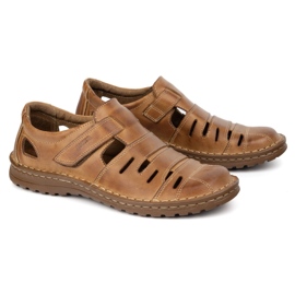 Joker Chaussures masculines Openwork 501J brun clair 3