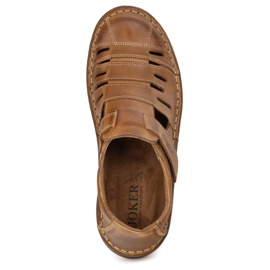 Joker Chaussures masculines Openwork 501J brun clair 5