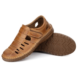 Joker Chaussures masculines Openwork 501J brun clair 7