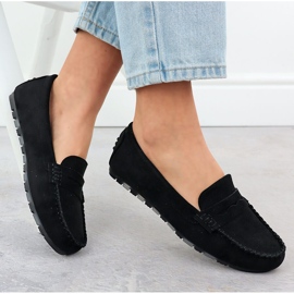 Mocassins Chaussures en daim pour femmes Black Potocki WL09301 le noir 4