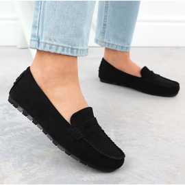 Mocassins Chaussures en daim pour femmes Black Potocki WL09301 le noir 5