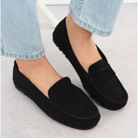 Mocassins Chaussures en daim pour femmes Black Potocki WL09301 le noir 6