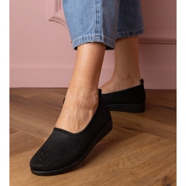 Baskets pour femmes noires avec zircons 1