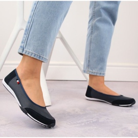 Ballerines ajourées en cuir Filippo W PAW198B bleu marine 9