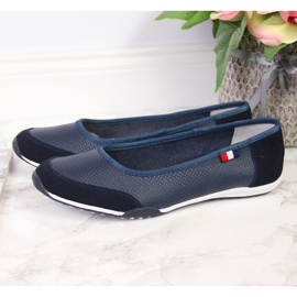 Ballerines ajourées en cuir Filippo W PAW198B bleu marine 10