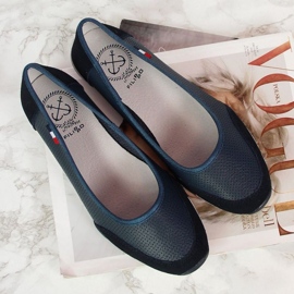 Ballerines ajourées en cuir Filippo W PAW198B bleu marine 11