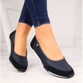 Ballerines ajourées en cuir Filippo W PAW198B bleu marine 13