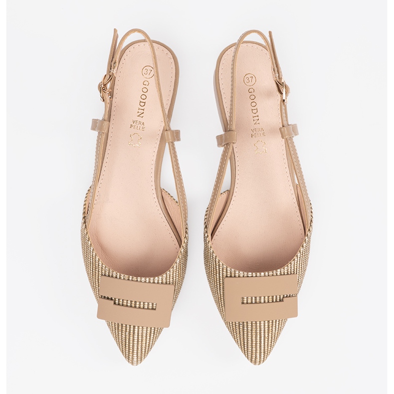 Goodin Taupe Sandales avec un talon ouvert beige 2 Goodin Taupe Sandales avec un talon ouvert beige 2