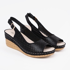 Goodin Sandales de coin ouvert noir le noir 1