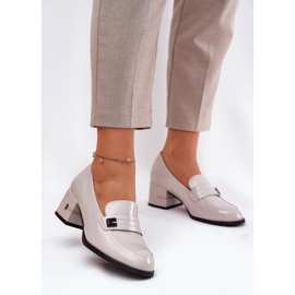 Chaussures en cuir peint avec Vinceza 18105 Talons hauts gris 2