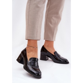 Chaussures en cuir peint avec Vinceza 18105 Talons hauts noirs 2