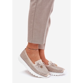 S.Barski Chaussures pour femmes en cuir en cuir en cuir naturel LR51-631 PLN doré 1