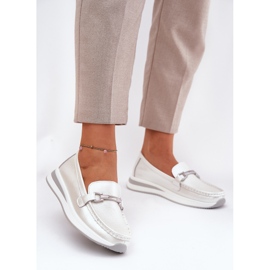 Mocassins en cuir féminin s.barski gr51-598 Pearl argent 2 Mocassins en cuir féminin s.barski gr51-598 Pearl argent 2