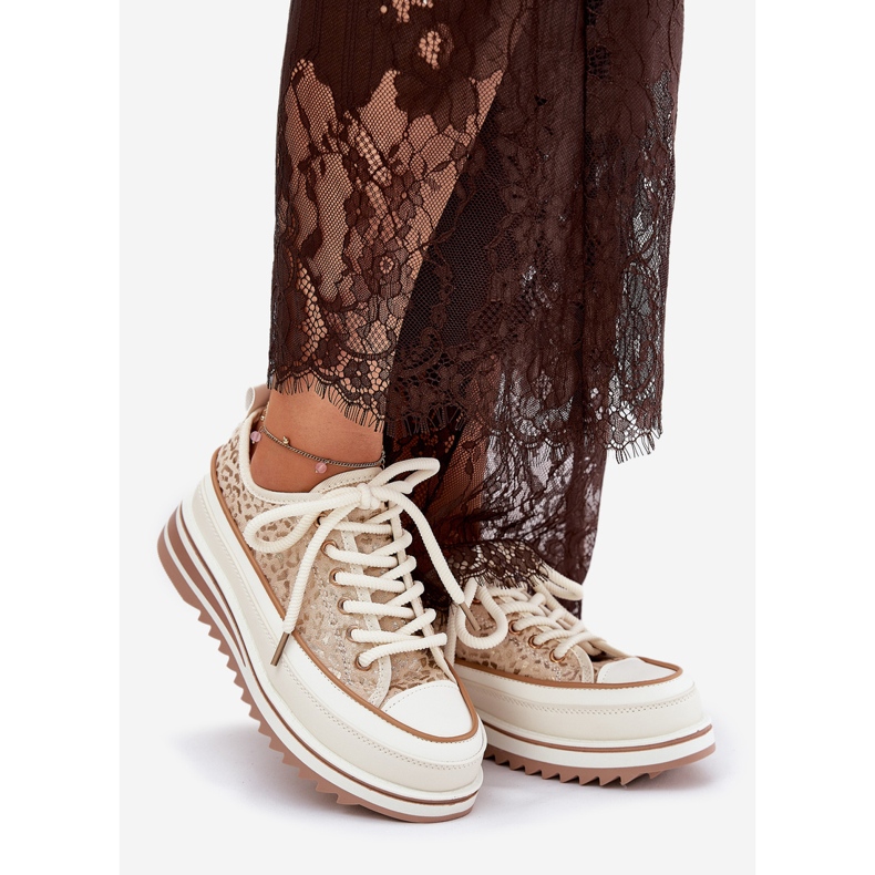 S.Barski Sneakers pour femmes sur une plate-forme massive S. Barski BF51-101 Beige 1