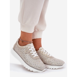 S.Barski Sneke OpenWork Sneakers sur la plate-forme LR51-927 Zloty d'or 1