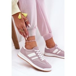 Evento Baskets pour femmes avec éco daim violet 6