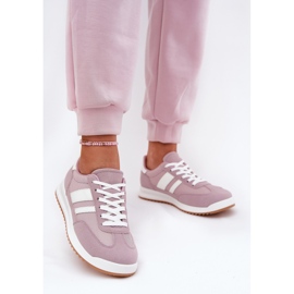 Evento Baskets pour femmes avec éco daim violet 2