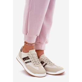 Evento Baskets féminines avec un léopard de l'éco beige 1