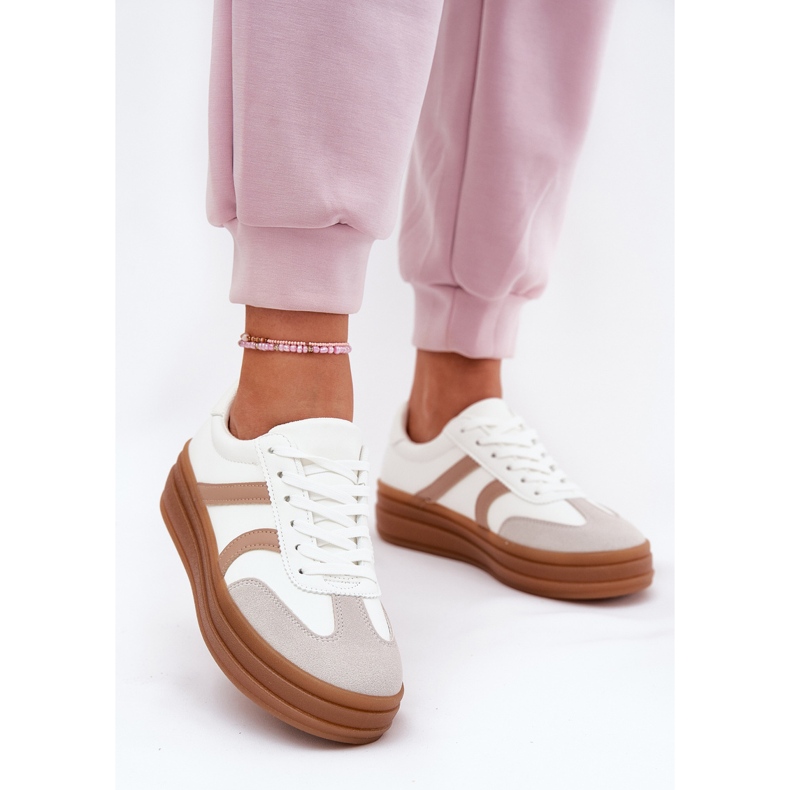 Evento Baskets à plateforme pour femmes, blanc blanche 2