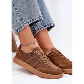 Evento Sneakers bruns en daim bas pour femmes 8