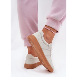 Evento En daim basse baskets femmes gris 5