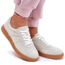 Evento En daim basse baskets femmes gris 9