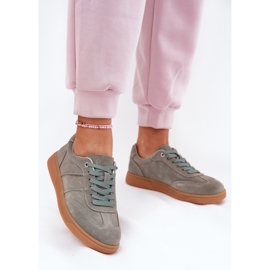 Evento En daim basse baskets féminines vertes paliana 2