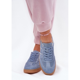 Evento Sneakers bleus en daim bas pour femmes 3