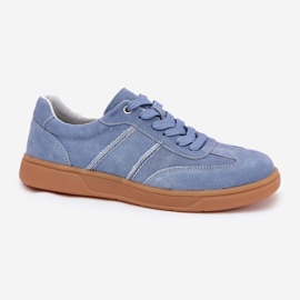 Evento Sneakers bleus en daim bas pour femmes 4