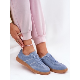 Evento Sneakers bleus en daim bas pour femmes 6