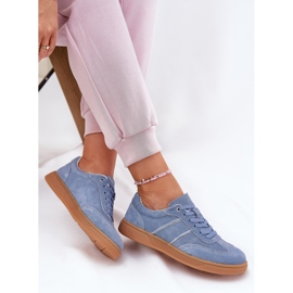 Evento Sneakers bleus en daim bas pour femmes 7