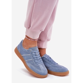 Evento Sneakers bleus en daim bas pour femmes 1