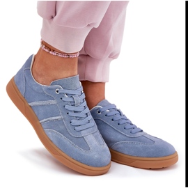 Evento Sneakers bleus en daim bas pour femmes 8