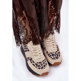 Baskets en daim féminin sur la plate-forme Leopard Vinceza 66793 beige 9