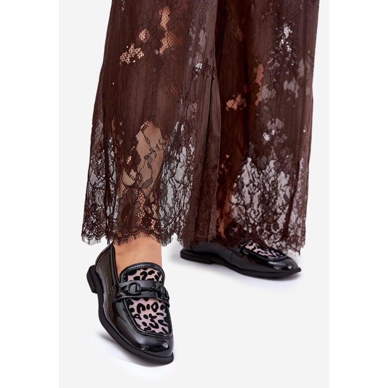 Mocassins vernies en cuir avec maille Vinceza 31931 noir 1