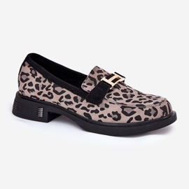 Daim mocassins women's Vinceza 66792 Grey Leopard Print gris 4