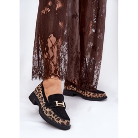 Daim mocassins women's Vinceza 66791 Black Leopard Print le noir 2