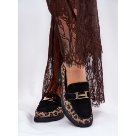 Daim mocassins women's Vinceza 66791 Black Leopard Print le noir 3