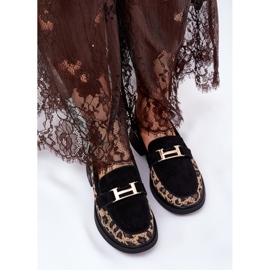 Daim mocassins women's Vinceza 66791 Black Leopard Print le noir 5