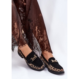 Daim mocassins women's Vinceza 66791 Black Leopard Print le noir 6