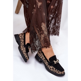 Daim mocassins women's Vinceza 66791 Black Leopard Print le noir 7
