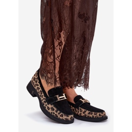 Daim mocassins women's Vinceza 66791 Black Leopard Print le noir 1