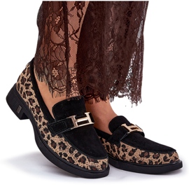 Daim mocassins women's Vinceza 66791 Black Leopard Print le noir 9