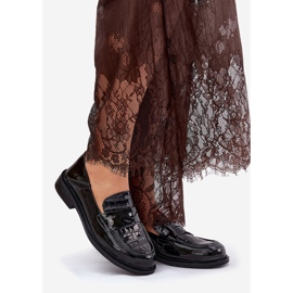 Vinceza peint 91125 mocassins en cuir féminin le noir 1