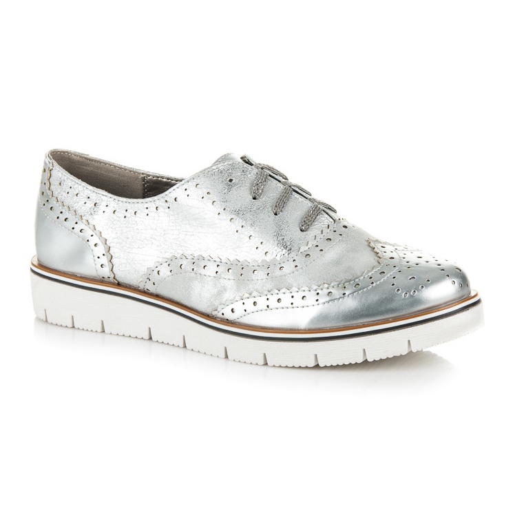 Kylie Chaussures à lacets argentées gris 1