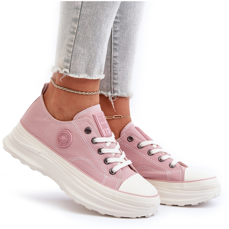 Baskets pour femmes à semelle massive Big Star NN274129 Rose 5