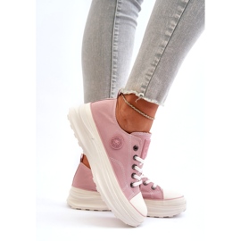 Baskets pour femmes à semelle massive Big Star NN274129 Rose 4