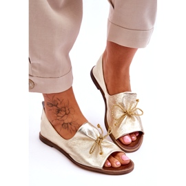 Ballerinas en cuir féminin Zazoo 2660/064 PLN d'or 2 Ballerinas en cuir féminin Zazoo 2660/064 PLN d'or 2