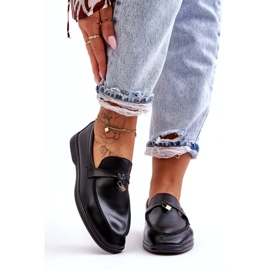 Mocassins noirs pour femmes avec un cadenas décoratif le noir 4